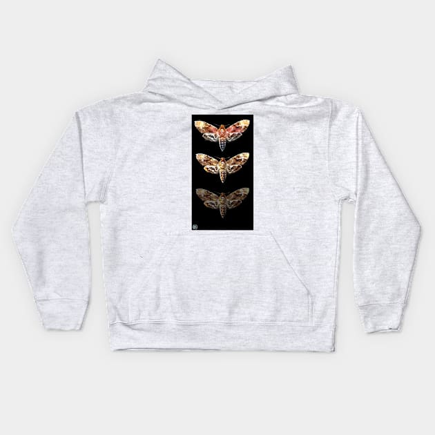 Moth Fading Tower Kids Hoodie by sandpaperdaisy